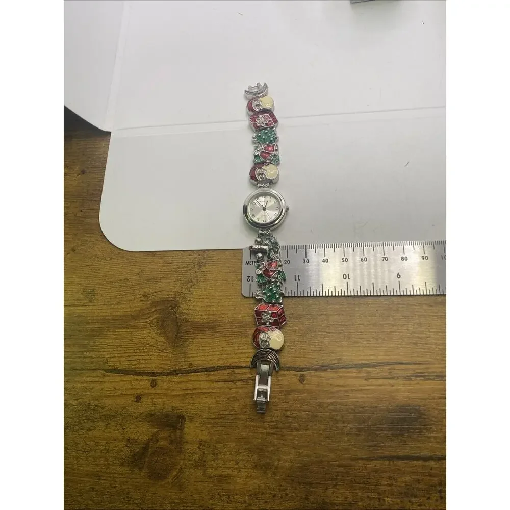 Vintage Kim Rogers Christmas Bead Watch Works New Battery